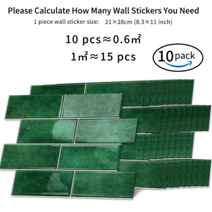 DEWOO 3D Wall Stickers for Kitchen & Bathroom – 10pcs, Waterproof